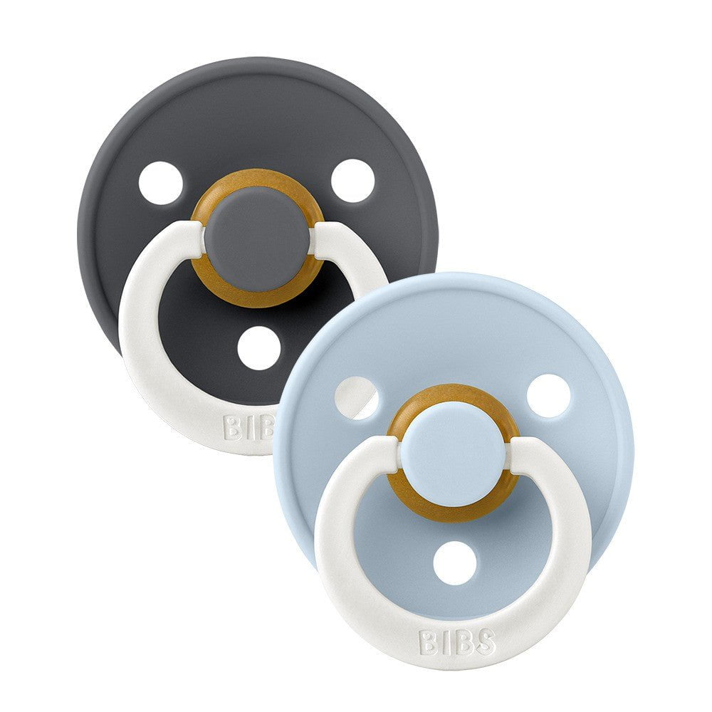 Bibs 2PK Colour Pacifier 6-18 Months Size 2 Glow In The Dark IronGLOW/BabyBlueGLOW