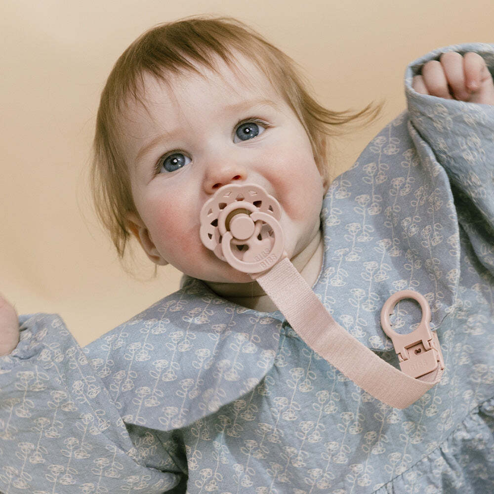 Bibs Pacifier Clip Loop Blush