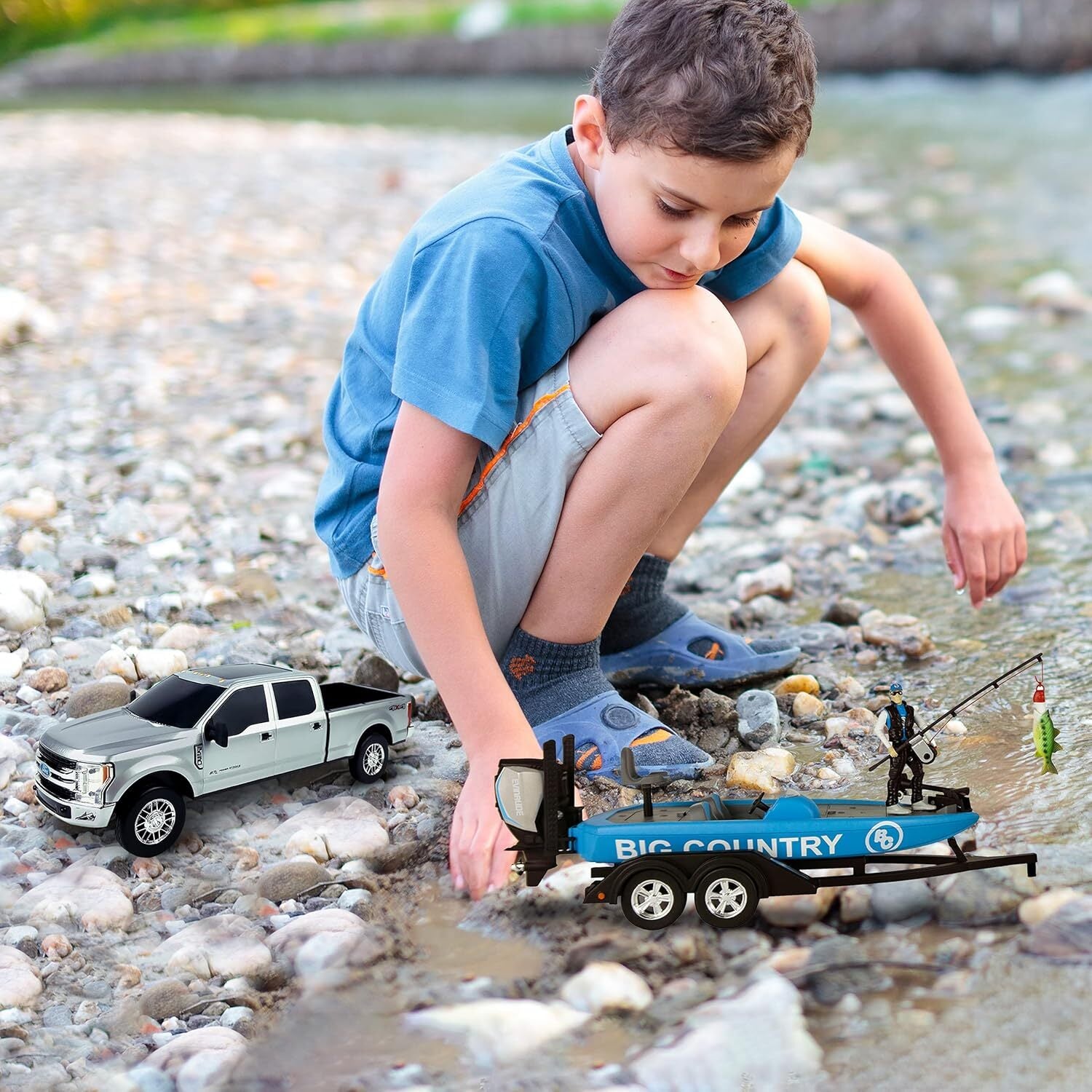 Big Country Toys Toys / Play Vehicles Big Country Bass Fishing Boat and Ford F-250 Combo