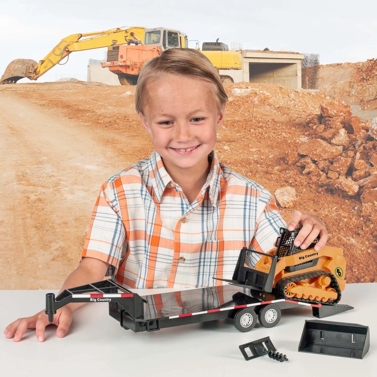 Big Country Toys Skid Steer and Implements Fork and Auger