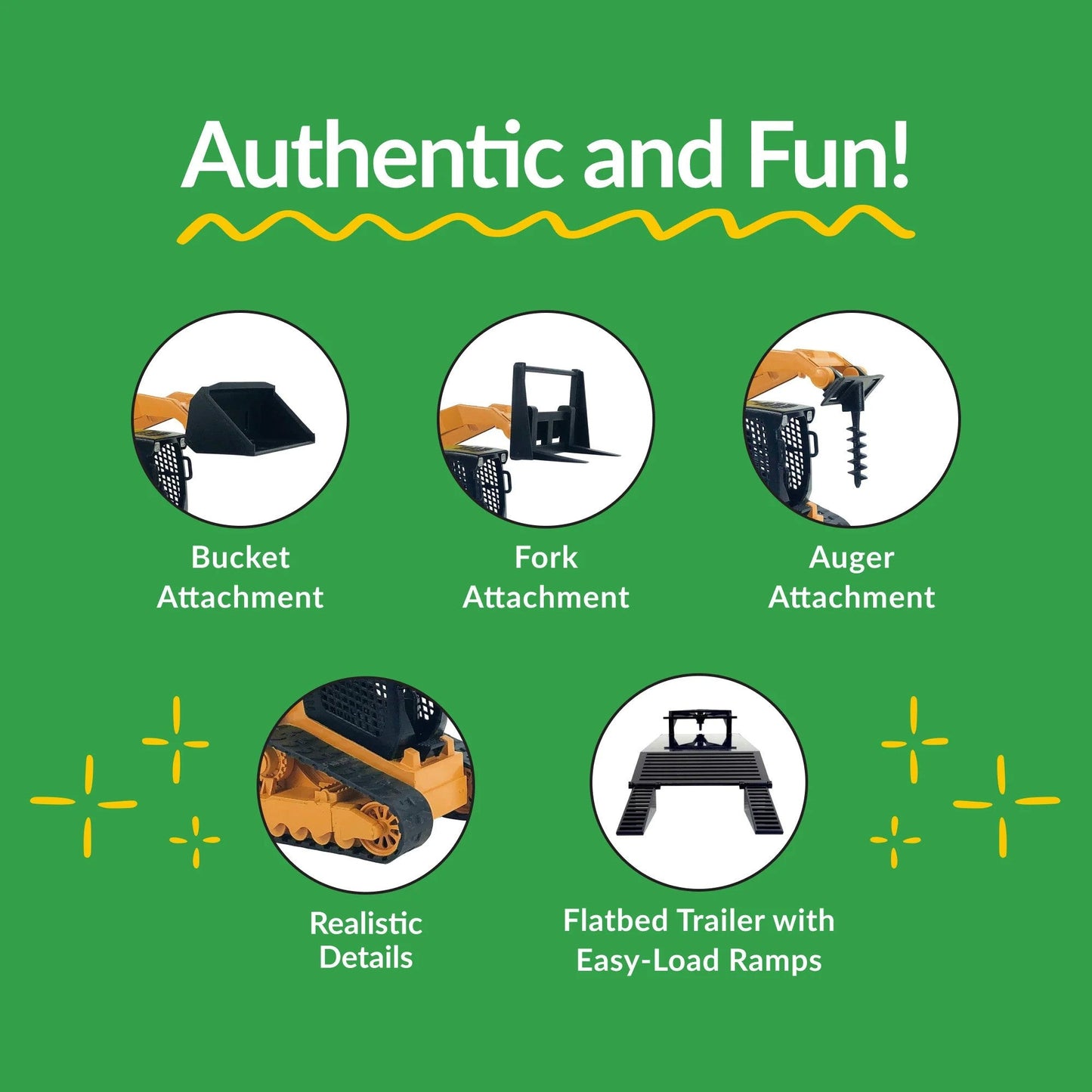 Big Country Toys Skid Steer and Implements Fork and Auger