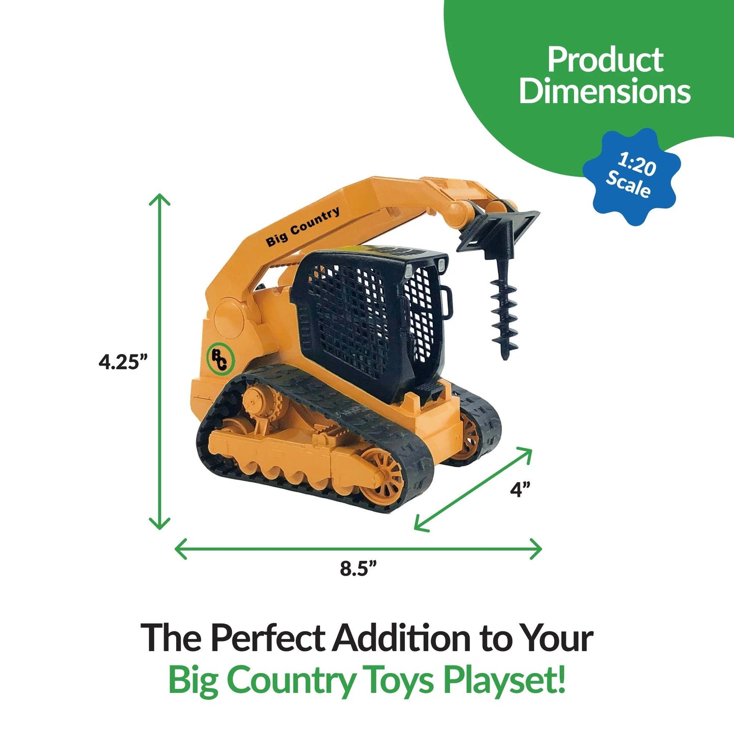 Big Country Toys Skid Steer and Implements Fork and Auger