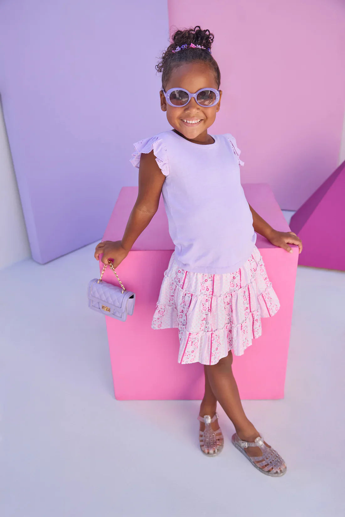 Bisby Bisby Girls Eyelet Tank - Lilac
