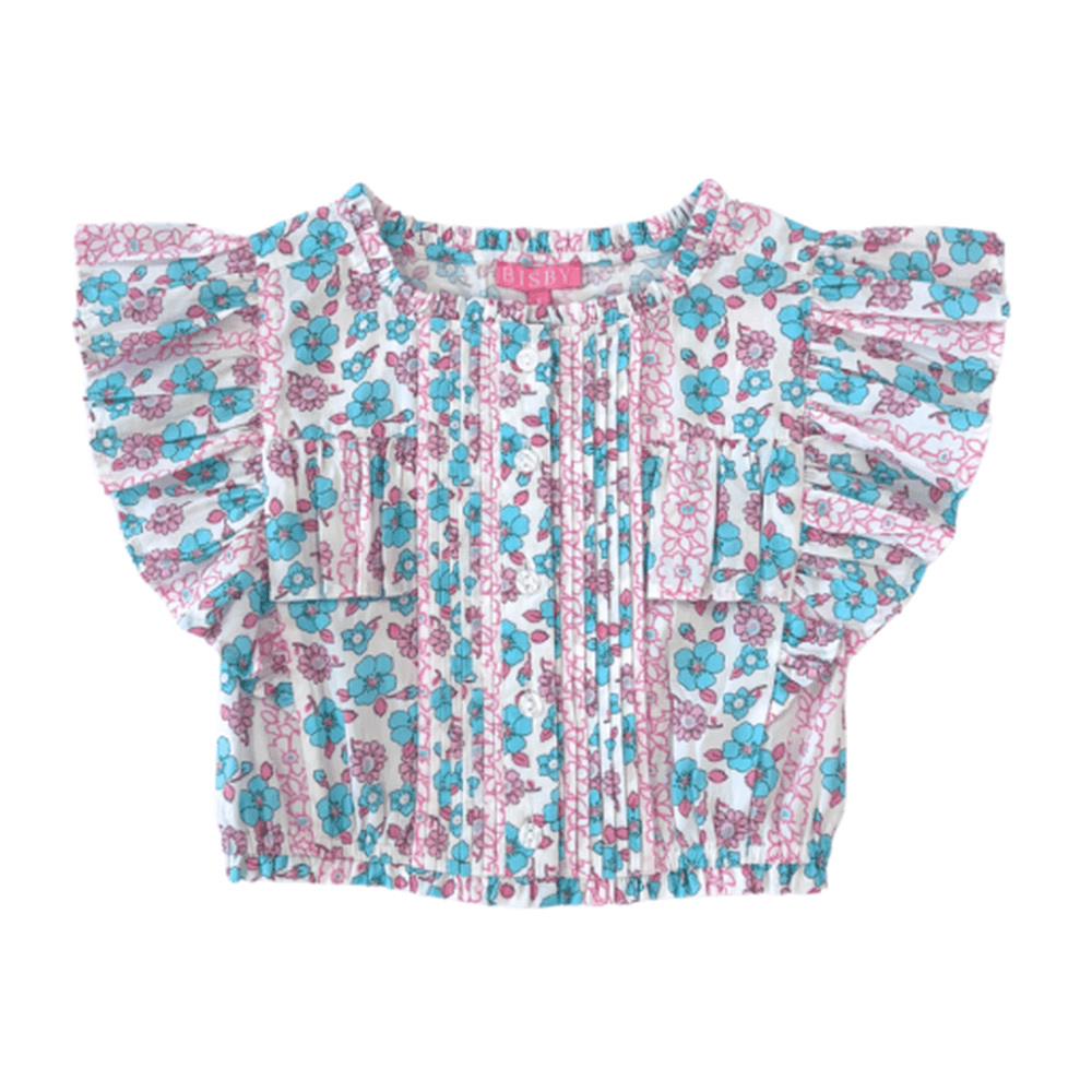 Bisby Girls Marguerite Floral Pink Annie Top babysupermarket