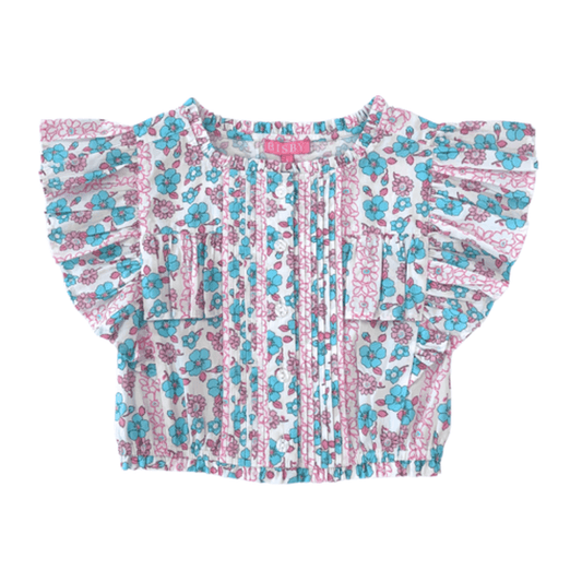 Bisby Girls Marguerite Floral Pink Annie Top babysupermarket