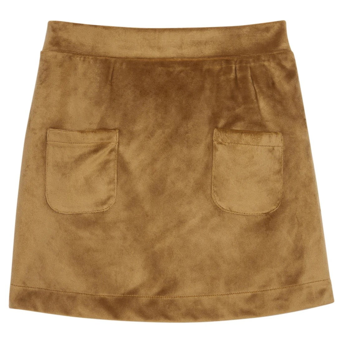 Bisby Girls Mini Skort - Brown Faux Suede