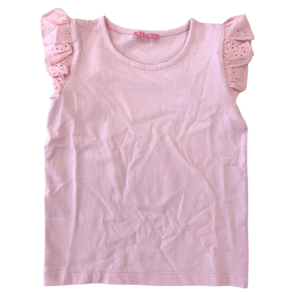 Bisby Girls Pink Eyelet Tank