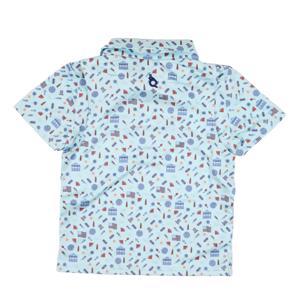 Blue Quail Clothing Co. BlueQuail Boys Performance Polo Shirt - Stars & Stripes