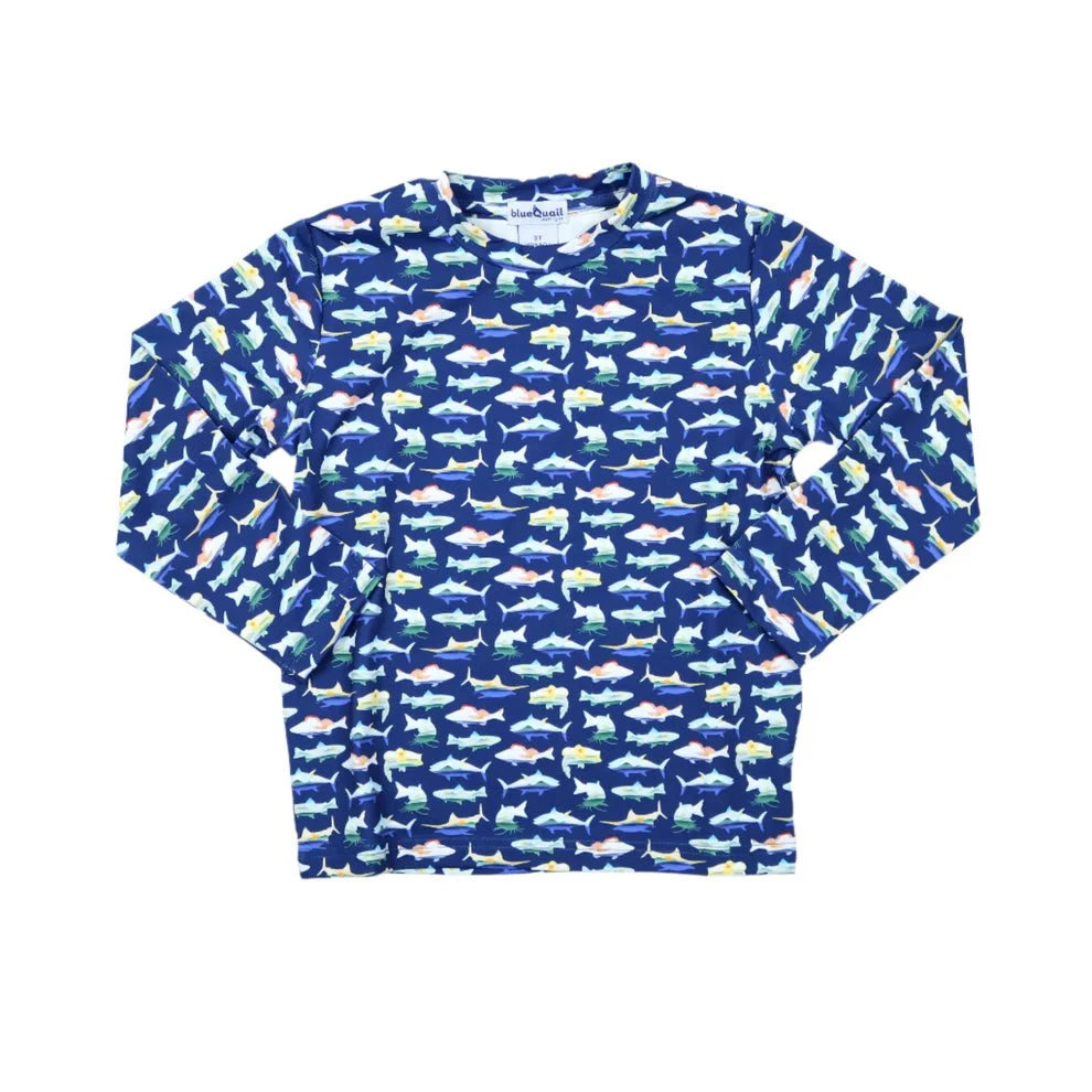 BlueQuail Clothing Co Boys Catch of the Day Long Sleeve Performance Tee