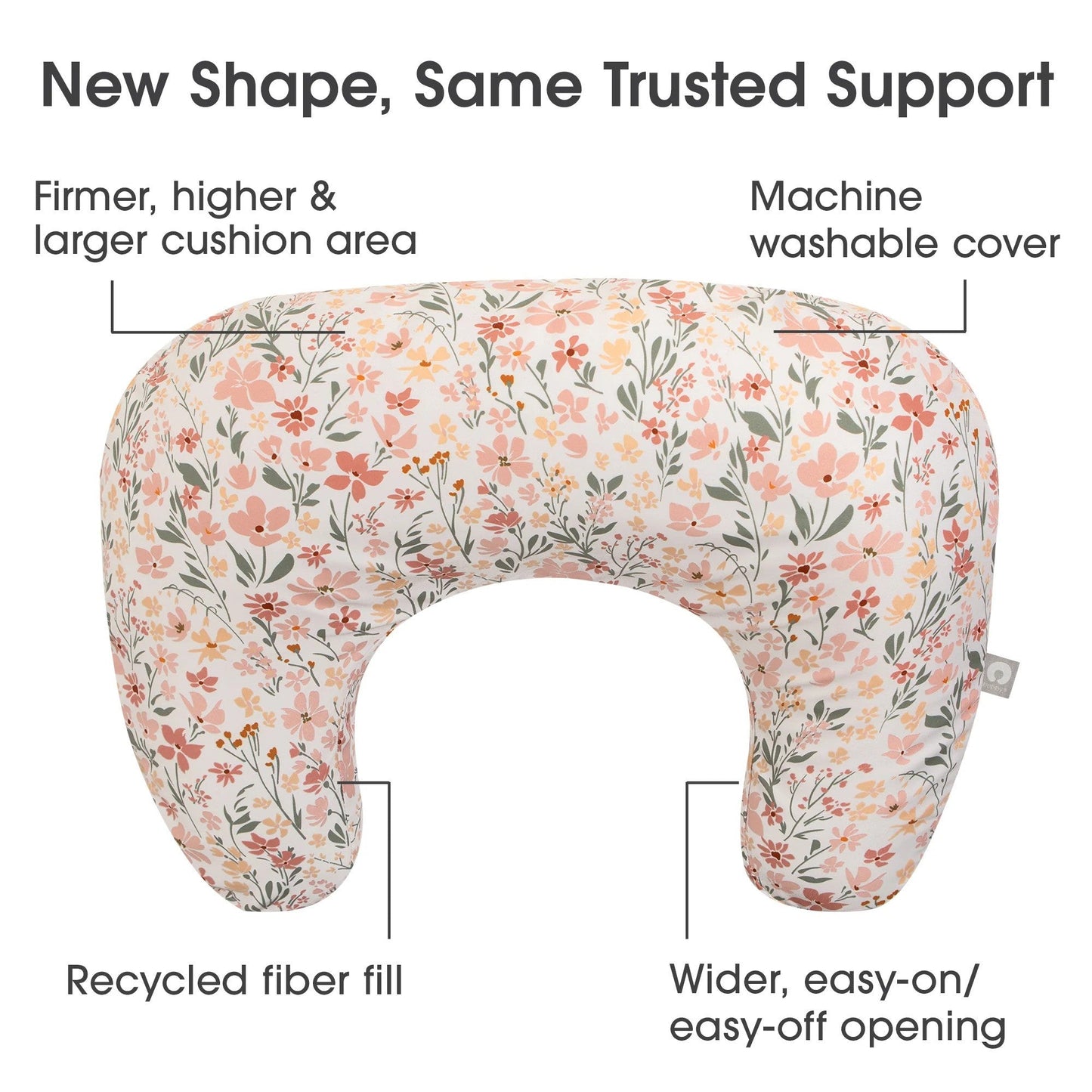 Boppy Nursing Pillow Pink Field Flowers
