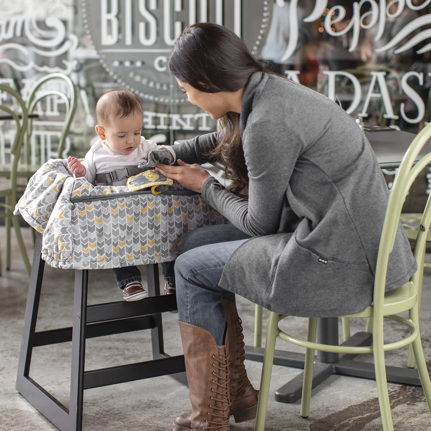 Boppy Shopping Cart & High Chair Cover Sunshine Gray