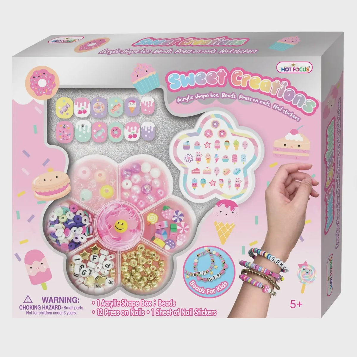 Hot Focus Sweet Creations Bracelet Kit & Press On Nails