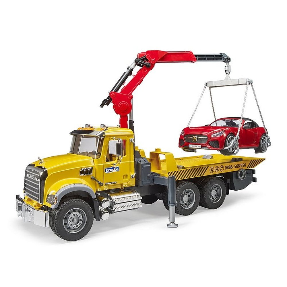 Bruder MACK Granite Tow Truck w/Roadster