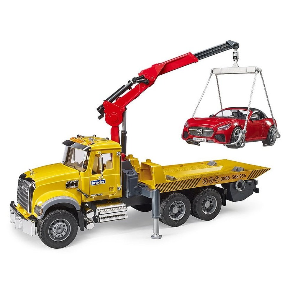 Bruder MACK Granite Tow Truck w/Roadster