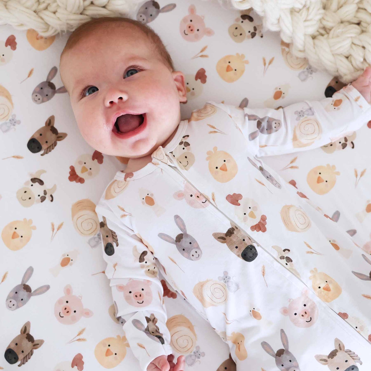 Caden LaneCaden Lane Boys Barnyard Buddies Zipper FootieBabysupermarket