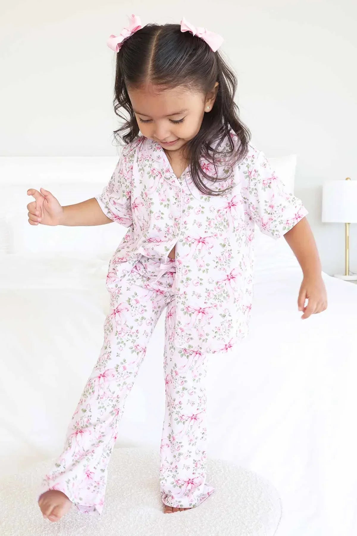 Caden LaneCaden Lane Girls Bows in Bloom Two Piece Flare Lounge SetBabysupermarket
