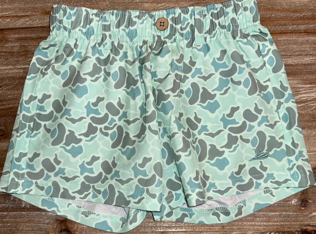 Southbound Boys Performance Play Shorts - Green/Grey Camo