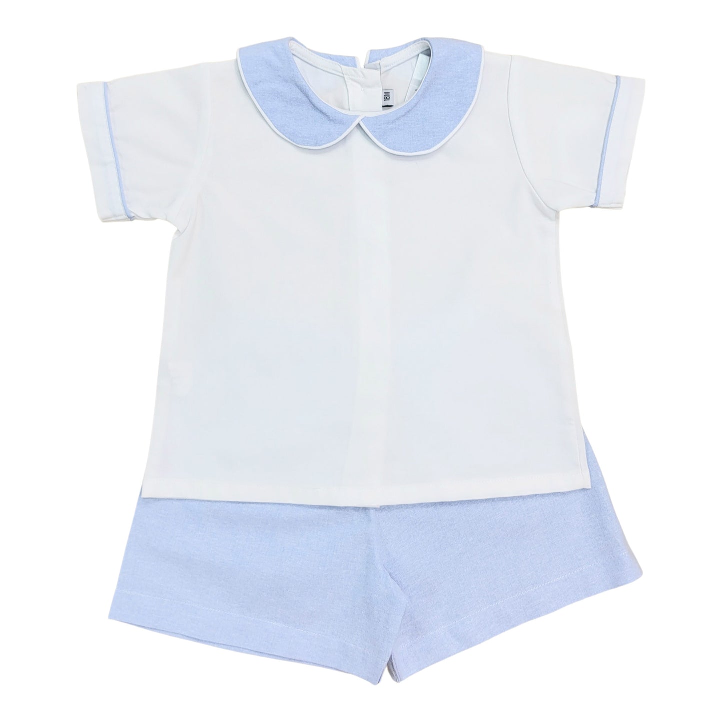 Sweet Dreams White & Blue Chambray Short Set