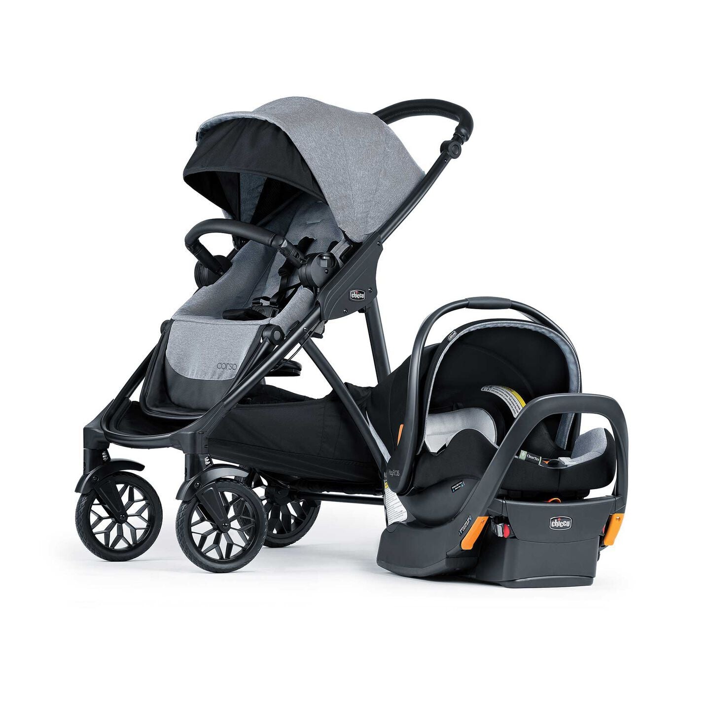 travel system stroller and carseat Chicco Corso LE ClearTex Modular Travel System