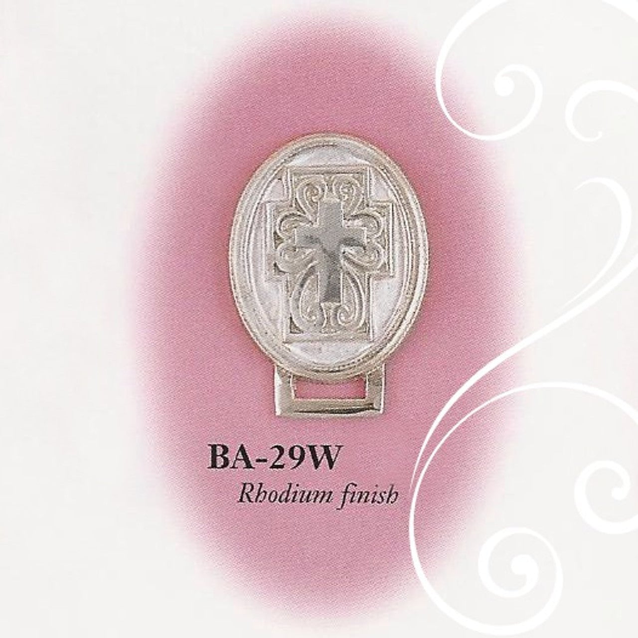 Collectables America Apparel & Gifts Silver Collectables America Baby Pacifier Clip Round Cross