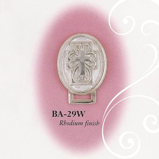 Collectables America Apparel & Gifts Silver Collectables America Baby Pacifier Clip Round Cross