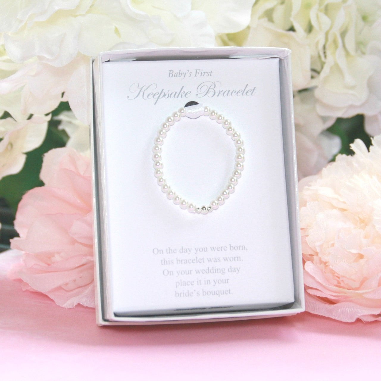 Collectables America Sterling Beads Glass Pearls Infant Keepsake Bracelet