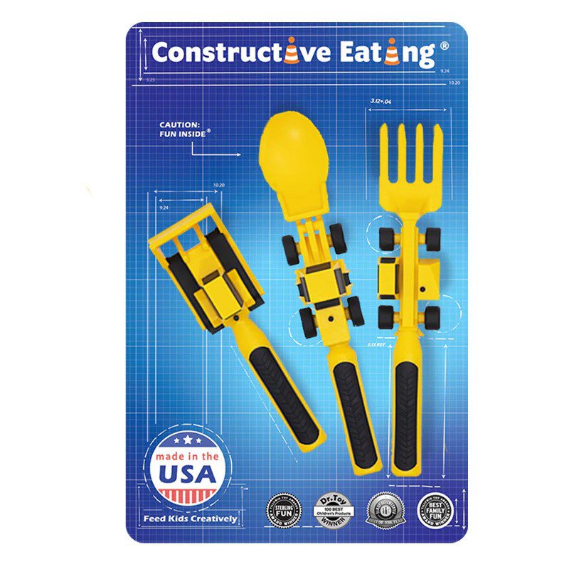 Constructive Eating Baby Care Constructive Eating Construction Utensils 3 Piece Set