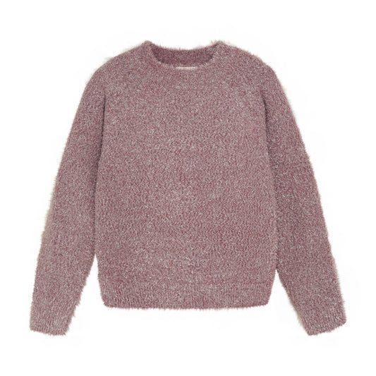 Creamie Girls Knit Glitter Pullover - Crushed Berry