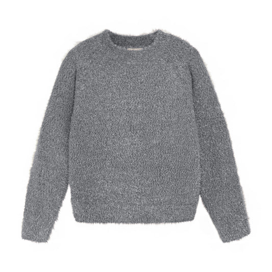 Creamie Girls Knit Glitter Pullover - Iron Gate