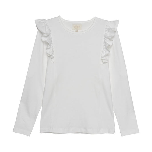 Creamie Girls Long Sleeve T-Shirt with Ruffle