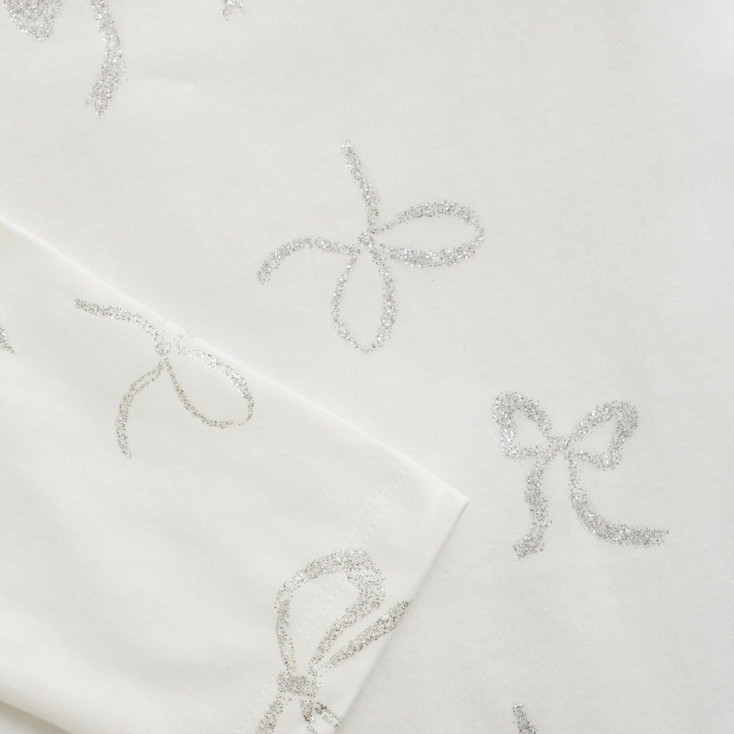 Creamie Girls Silver Sparkle Bows T-Shirt