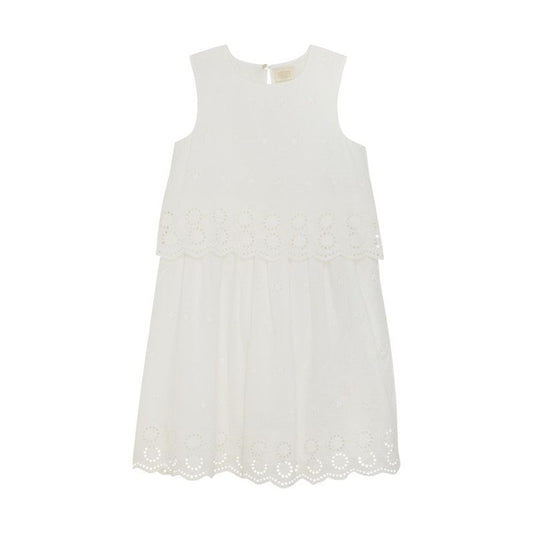 Creamie Girls White Embroidered Dress