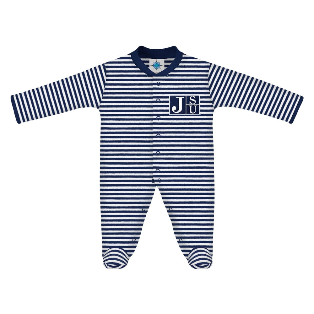 Creative KnitwearCreative Knitwear JSU Striped Footed Romper Navy/WhiteBabysupermarket