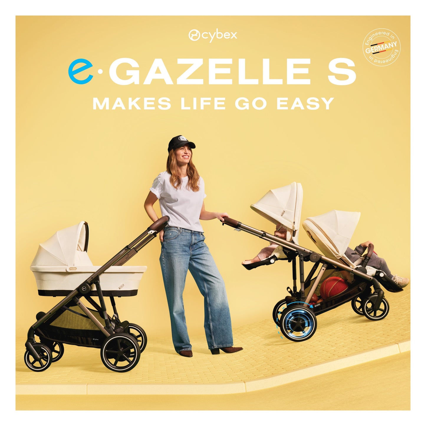 Cybex e-Gazelle S Electronic Assist Single-to-Double Stroller