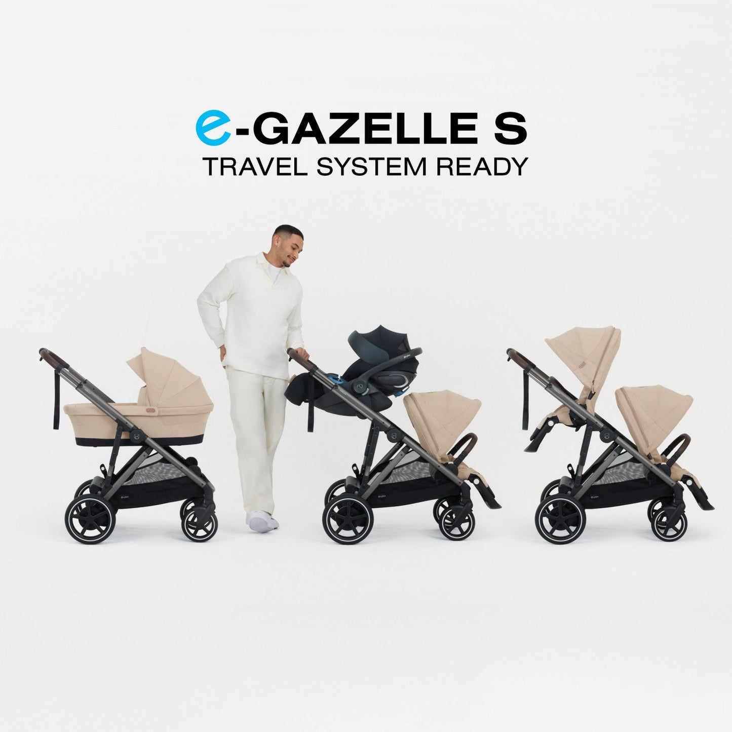 Cybex Strollers - Double Cybex e-Gazelle S Electronic Assist Single-to-Double Stroller