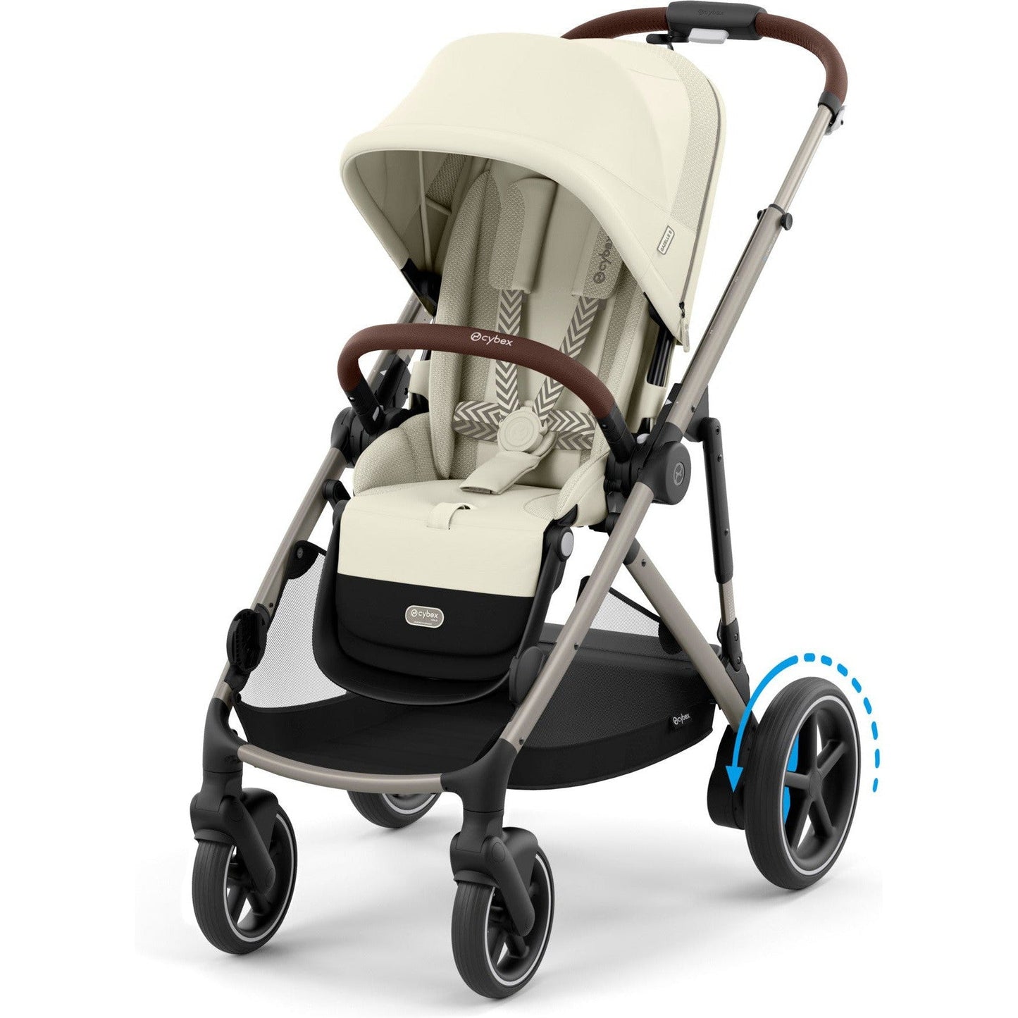 Cybex Strollers - Double Taupe Frame with Seashell Beige Seat Cybex e-Gazelle S Electronic Assist Stroller