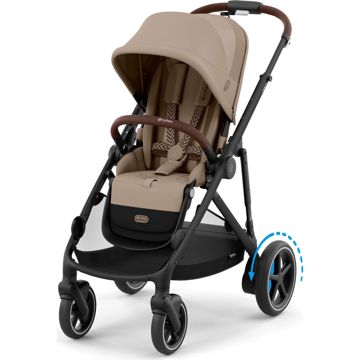 Cybex Strollers - Double Black Frame with Almond Beige Seat Cybex e-Gazelle S Electronic Assist Stroller