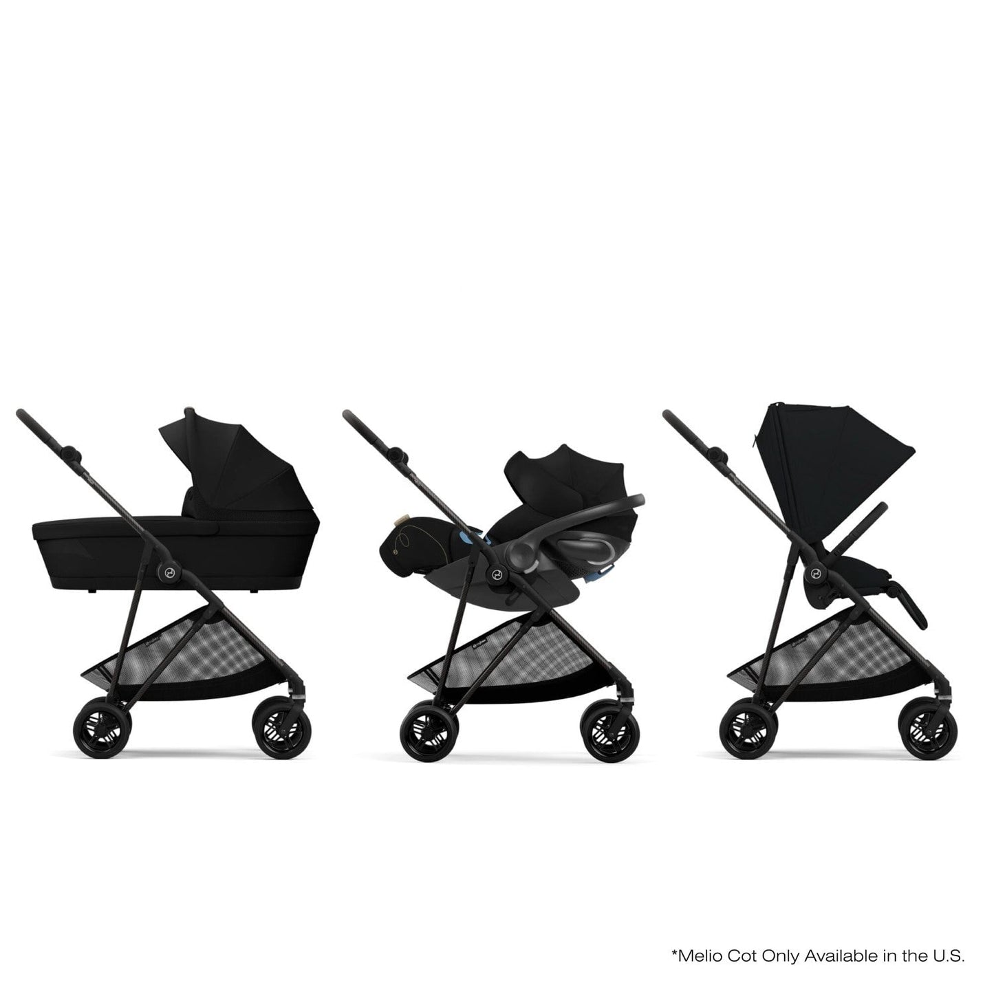 Cybex Strollers Moon Black Cybex Melio Carbon 3 Stroller