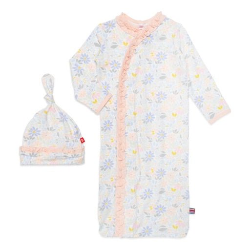 Magnificent Baby LLC General NB - 3M / DARBY / S24 Darby Modal Magnetic Gown + Hat Set