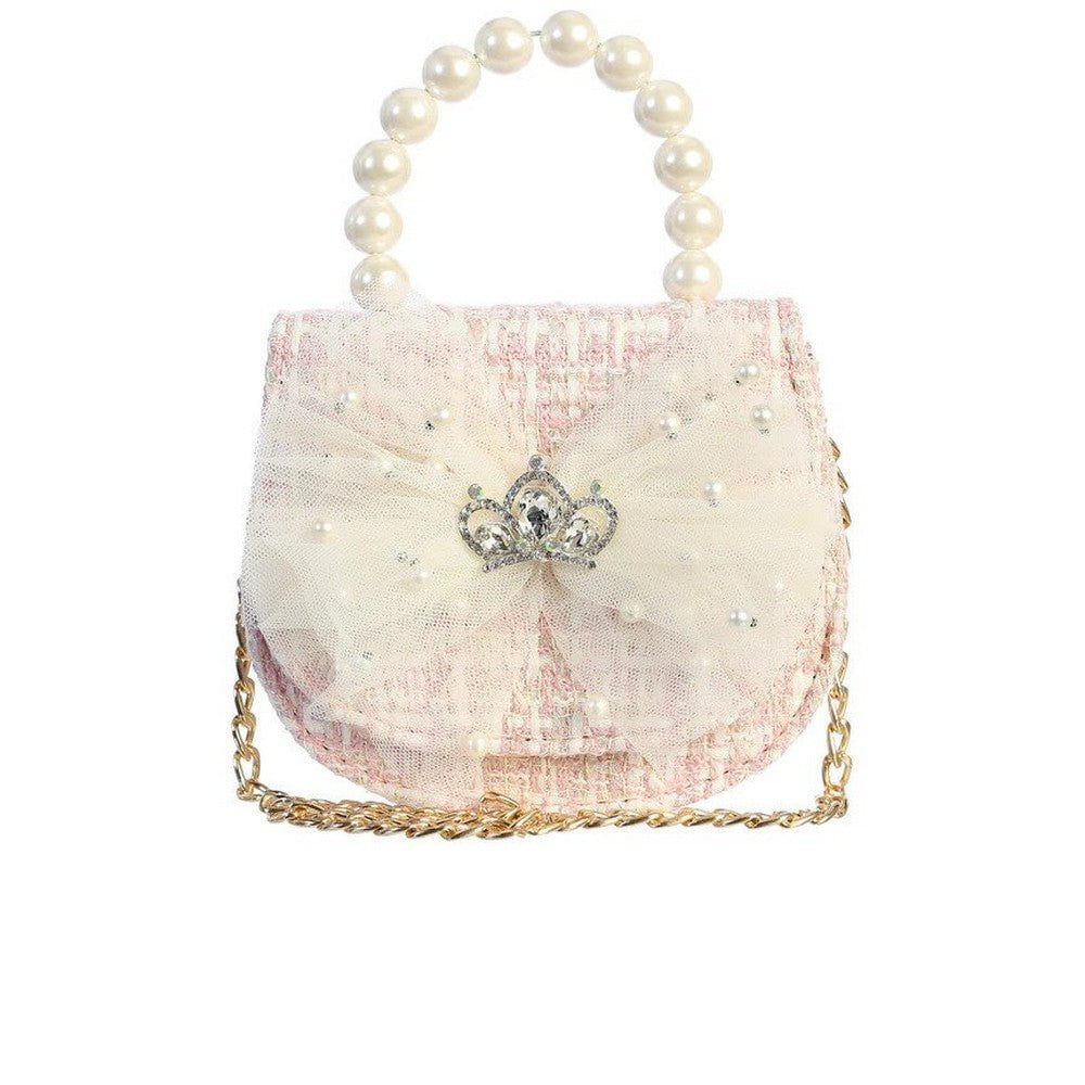 Dear EllieDear Ellie Mini Tweeted Purse w/ Crown and Pearl HandleBabysupermarket
