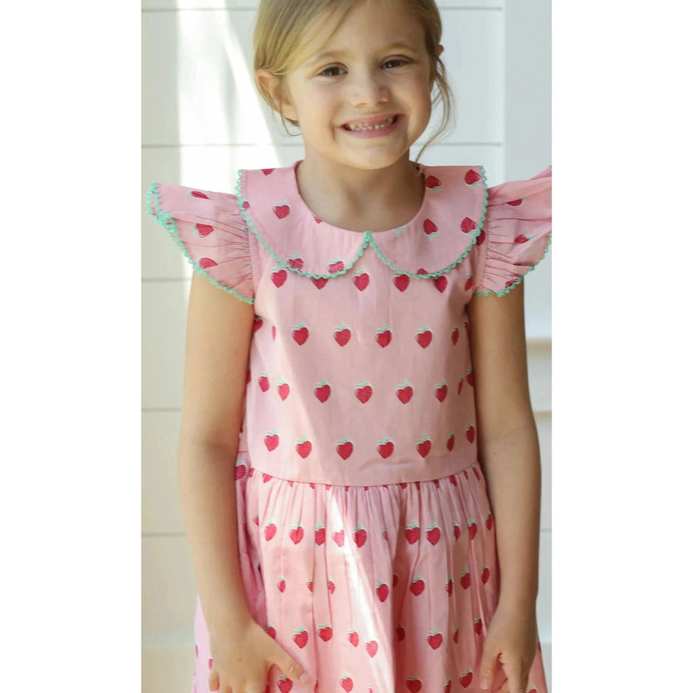 Dear Georgie Strawberries Collared Capers Dress babysupermarket