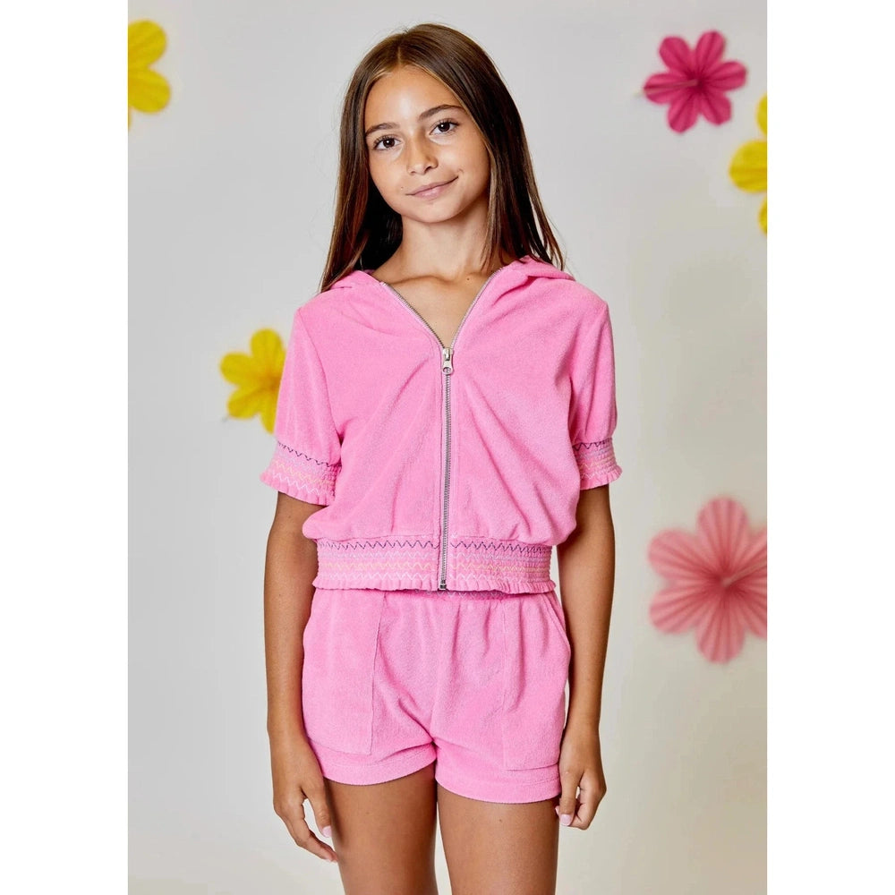 Design History Girls Cherry Pink Short Sleeve Jacket babysupermarket