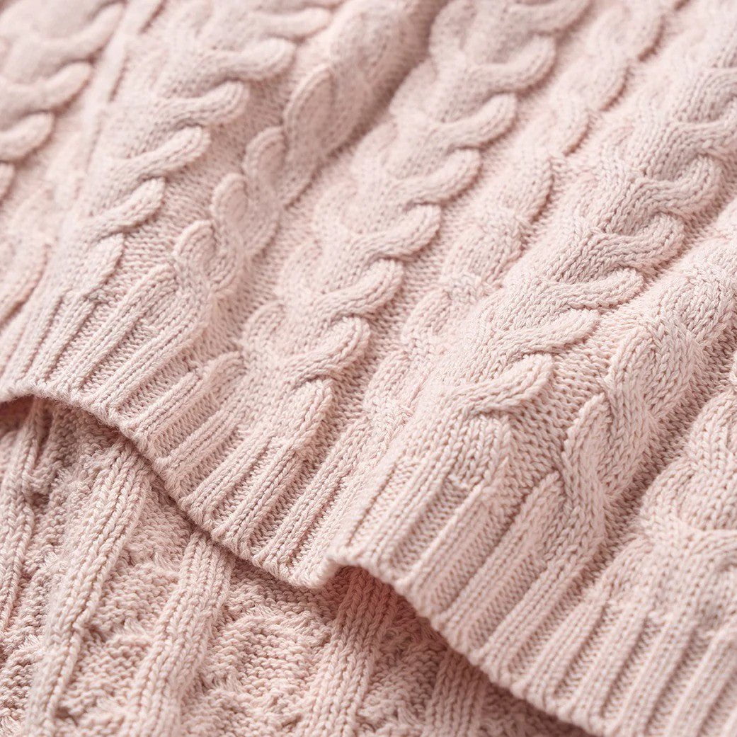Elegant Baby Blush Horseshoe Cable Blanket