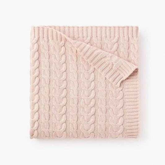 Elegant Baby Blush Horseshoe Cable Blanket