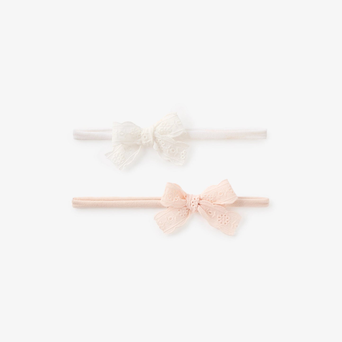 Elegant Baby Accessories Elegant Baby Eyelet Lace Bow 2 Pack