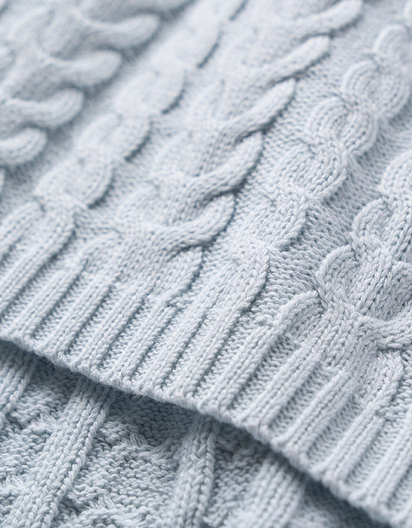 Elegant Baby Nursery Decor / Blankets Elegant Baby Pale Blue Horseshoe Cable Blanket