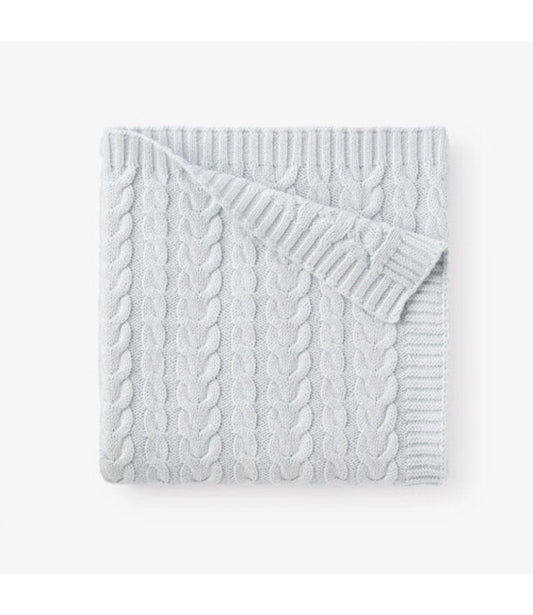 Elegant Baby Nursery Decor / Blankets Elegant Baby Pale Blue Horseshoe Cable Blanket
