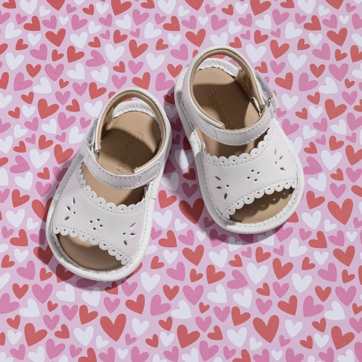 Elephantito Baby Girls Sandal with Scallop - White
