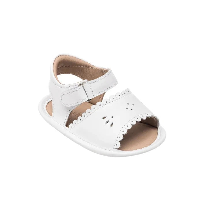 Elephantito Baby Girls Sandal with Scallop - White