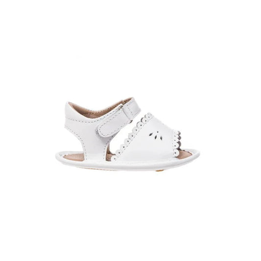 Elephantito Baby Girls Sandal with Scallop - White